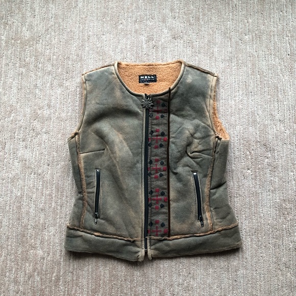 distressed leather vest